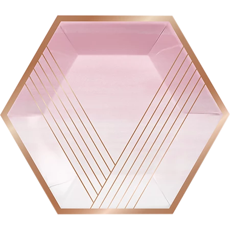 Party Animal Direct Octagonal Pink + Rose Gold Plate Eco Range