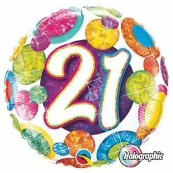Party Animal Direct 21st Birthday Bright & Bold 45cm Foil Balloon