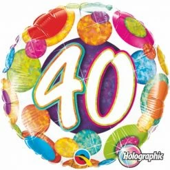 Party Animal Direct 40th Birthday Bright & Bold 45cm Foil Balloon