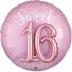 Party Animal Direct SWEET SIXTEEN PINK BLUSH - 3D FOIL BALLOON