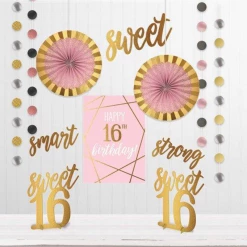 Party Animal Direct Birthdays 16th Birthday Elegant Room Decorating Kit - Rose Gold