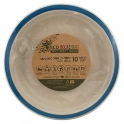 Alpen Eco Range Sugarcane Lunch Plates 180mm Royal Blue 10 Pack