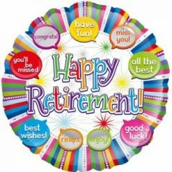 Party Animal Direct Happy Retirement Foil Printed Foil Balloons