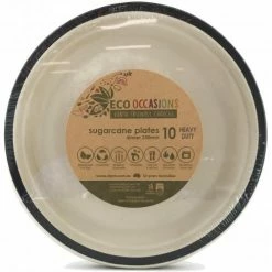 Alpen Sugarcane Dinner Plates 230mm Black P10 Eco Range