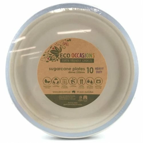 Alpen Sugarcane Dinner Plates 230mm Silver P10