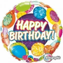 Party Animal Direct Holographic Happy Birthday With Dots
