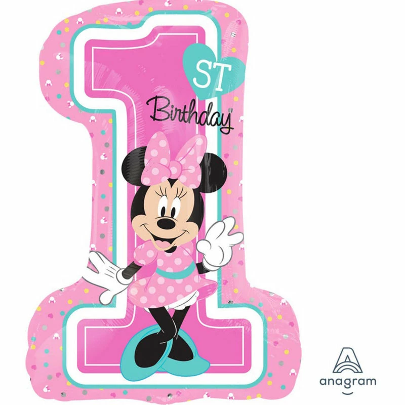 AMSCAN SUPERSHAPE XL MINNIE 1ST BIRTHDAY P38