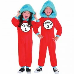 Party Animal Direct Thing 1 & 2 Jumpsuit Costume - Small Child (4-6 Yrs) Costumes