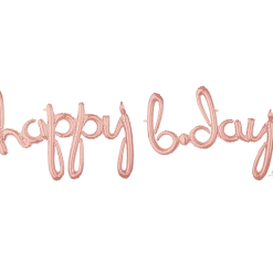 Party Animal Direct Happy Birthday Happy B.day Rose Gold Script Decoration