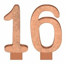 Party Animal Direct Rose Gold 16 Glitter Candle