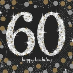Party Animal Direct Sparkling Celebration 60th Napkins