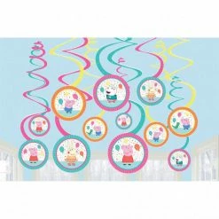 Party Animal Direct Peppa Pig Confetti Party Spiral Swirls Hanging Decorations