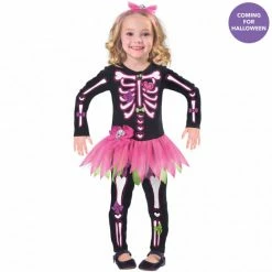 Party Animal Direct Costume Fancy Bones Skeleton Girls 3-4 Years Costumes