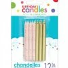 Party Animal Direct Pastel Gold And Pink 12 Pack Candles