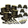 Party Animal Direct NEW YEAR'S PARTY BOX KIT BLACK & GOLD 20 FOR PEOPLE