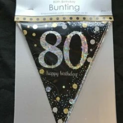 Party Animal Direct Sparkling Celebration 80th Bunting Banner