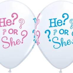 Party Animal Direct He Or She? Printed Latex Balloons (5pack) Printed Balloons
