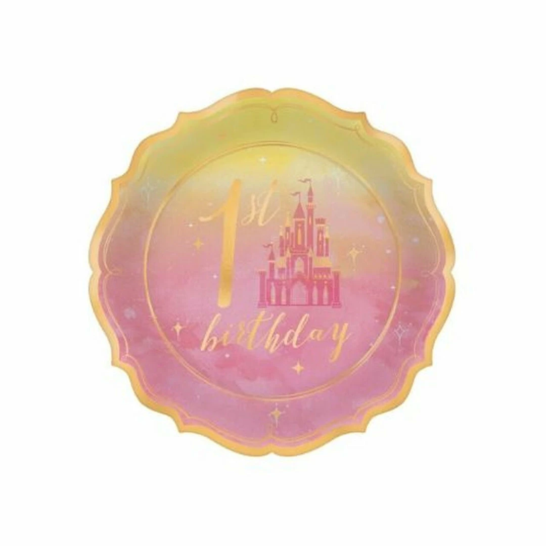 Party Animal Direct Disney Princess 1st Birthday Plates