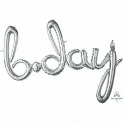 Party Animal Direct BIRTHDAY Silver Air-filled Decoration Happy Birthday