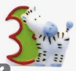 Party Animal Direct SAFARI ZEBRA NUMBER 3 CANDLE