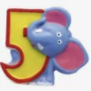 Party Animal Direct SAFARI ELEPHANT NUMBER 5 CANDLE Animals
