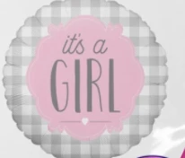 Party Animal Direct Printed Foil Balloons GIRL BUFFALO PLAID FOIL