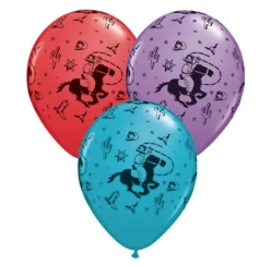Party Animal Direct Printed Balloons COWBOY - 10 PACK