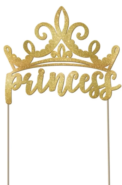 Party Animal Direct "princess" Glitter Cake Pick Disney Princess