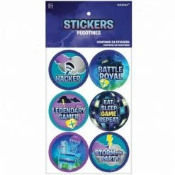 Party Animal Direct Battle Royal Sticker Favours 5cm Pack Of 24