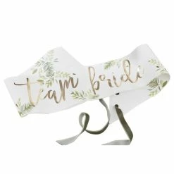 Ginger Ray Bridal Shower / Bride To Be GOLD FOILED TEAM BRIDE BOTANICAL HEN PARTY SASHES