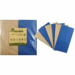 Alpen Napkins Lunch 1/8 Fold Dark Blue & Kraft P20