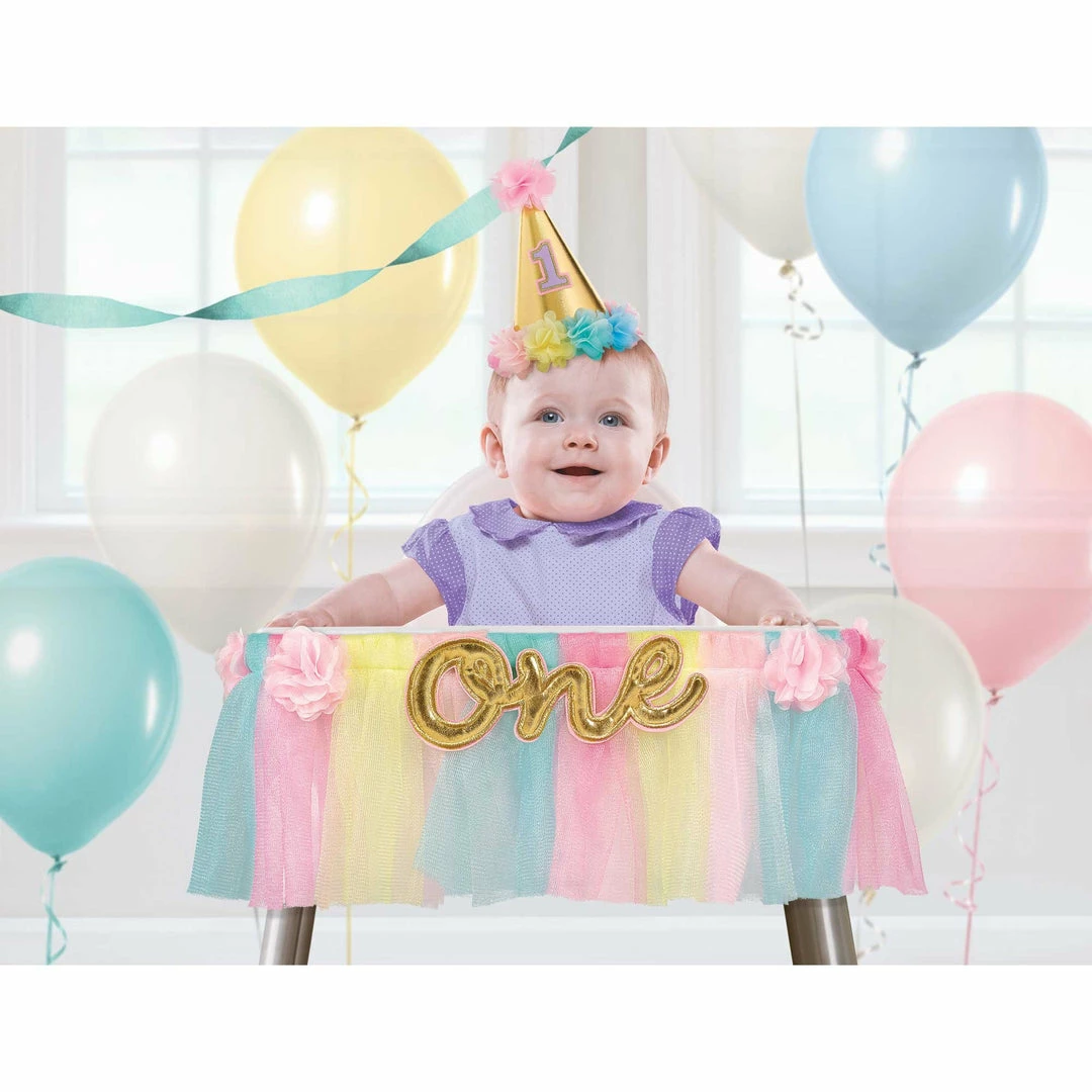 Party Animal Direct 1ST BIRTHDAY GIRL HIGH CHAIR DECORATION KIT