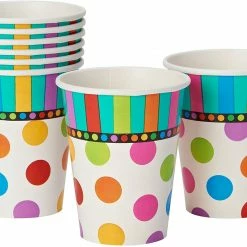 Party Animal Direct Eco Range Dots & Stripes Cups 8 Pack