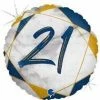 Party Animal Direct Printed Foil Balloons MARBLE MATE 21 BLUE