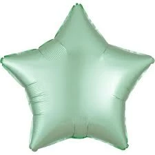 Party Animal Direct Foil Balloons METALLIC MINT GREEN STAR FOIL