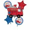 Party Animal Direct FIRE RESPONDERS BIRTHDAY FOIL BALLOON BOUQUET (5 PIECE) Supershape Foil Balloons