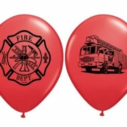 Party Animal Direct Fire Truck / Police Party Fire Engine Printed Balloons (5 Pack)
