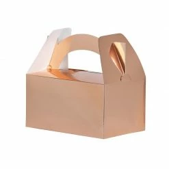 Party Animal Direct Paper Partyware FS LUNCH BOX METALLIC ROSE GOLD 5PK