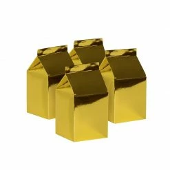 Party Animal Direct FS MILK BOX METALLIC GOLD 10PK Paper Partyware