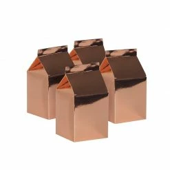 Party Animal Direct FS MILK BOX METALLIC ROSE GOLD 10PK Paper Partyware