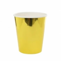 Party Animal Direct FS PAPER CUP METALLIC GOLD 260ML 10PK