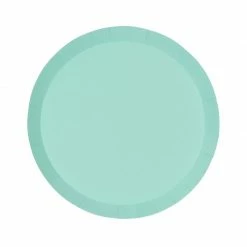 Party Animal Direct Paper Partyware FS PAPER ROUND SNACK PLATE 7" MINT GREEN 10PK