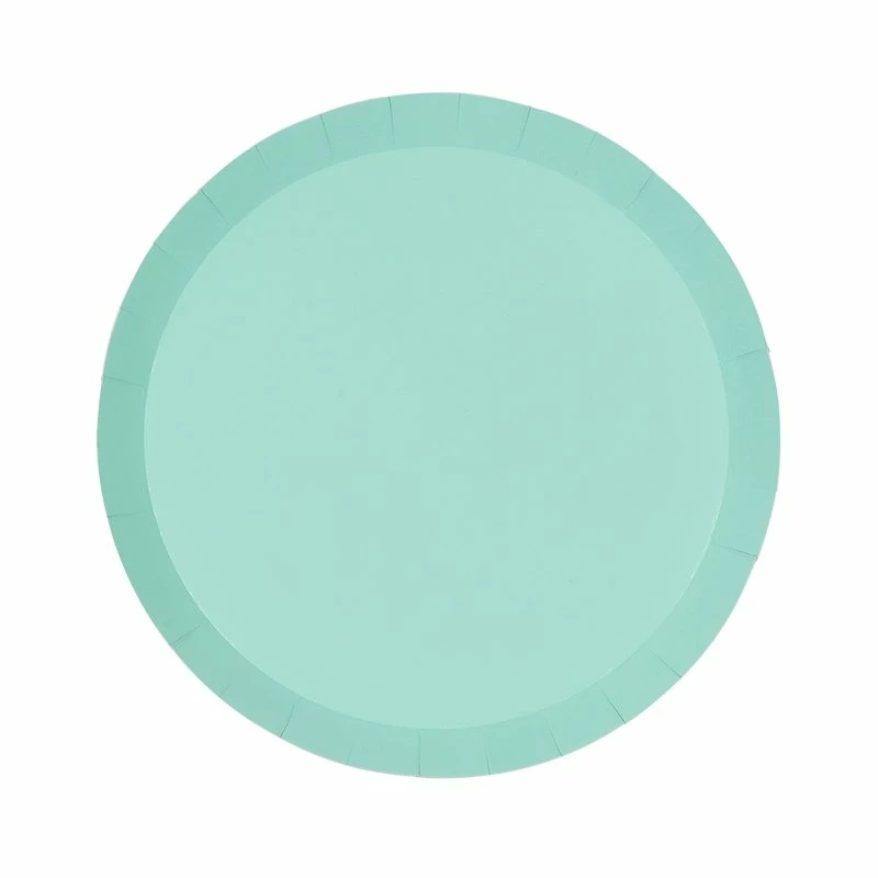 Party Animal Direct Paper Partyware FS PAPER ROUND SNACK PLATE 7" MINT GREEN 10PK
