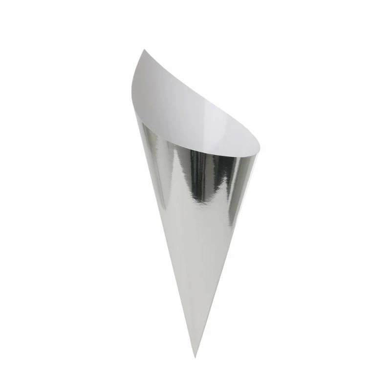 Party Animal Direct FS PAPER SNACK CONE METALLIC SILVER 10PK