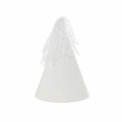 Party Animal Direct PARTY HAT WITH TASSEL TOPPER WHITE 10PK