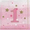 Party Animal Direct 1st Birthday ONE LITTLE STAR PINK NAPKINS