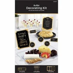 Party Animal Direct Kraft Partyware Gold Happy Birthday Buffet Decorating Kit