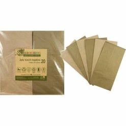 Alpen Eco Range Napkins Lunch 1/8 Fold Metallic Gold & Kraft P20