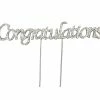 Party Animal Direct CONGRATULATIONS DIAMANTÉ CAKE TOPPER