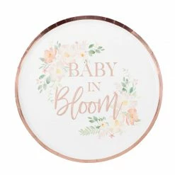 Party Animal Direct Baby Shower BABY IN BLOOM PLATES - PK8